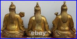 Rare Pure Bronzei Taoism Taoist Taishang Lao Jun Laojun Buddha Full Set Statue