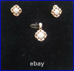 Rare Swiss Kinnari Ayana Blossom Jewelry Diamond Set Resting Upon Pure 14K Gold