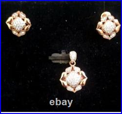 Rare Swiss Kinnari Ayana Blossom Jewelry Diamond Set Resting Upon Pure 14K Gold