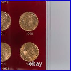 Raw 1908-1917 Denmark 20 Kroner Gold Set