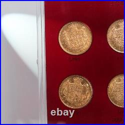 Raw 1908-1917 Denmark 20 Kroner Gold Set