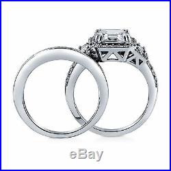 Real 14 kt White Gold 1.61 Ct Diamond Engagement Rings Pure Band Set Size 5 7