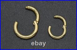 Real 14k Solid Yellow Gold Shiny Connector Circle Lock Extenders Set Sizes S L