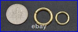 Real 14k Solid Yellow Gold Shiny Connector Circle Lock Extenders Set Sizes S L