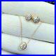 Real 3 Ct Round Moissanite Studs Earrings & Pendant Set 14K Yellow Gold Plated