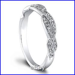 Real Pure 14K White Gold 1.20 Ct Diamond Ring Wedding Sets Size 4,5.1/2
