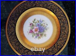 Rosenthal dinner plates set of 14 in perfect condition gold plate/floral design