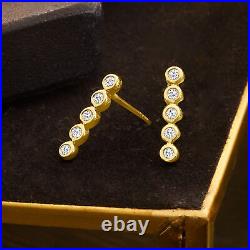 Ross-Simons 0.15 ct. T. W. Bezel-Set Diamond Linear Earrings in 14kt Yellow Gold