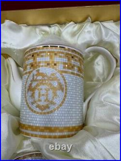 Royalty Porcelain Tea Set Ornate Mosaic Pattern Hand Painted Gold Details 17 PC