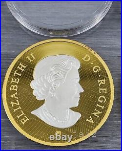 SET 2019 Canada 5 oz Pure Silver Gold Plated Inner Nature 2 Coin Series RCM