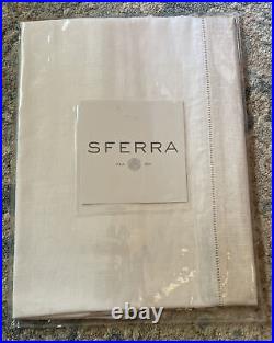 SFERRA Filetto Fine Linens Complete Set White/Gold Pure Linen NWT $493