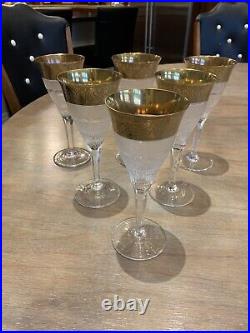 SPLENDID GOLD Moser Large Wine Glasses, Never Used Perfect Condition, SET OF 6