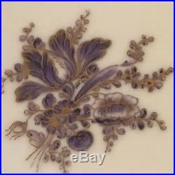 STUNNING MOTTEDEH LIMOGES PERFECT 4pc Setting for EIGHT. PURPLE IRIS/Gold trim