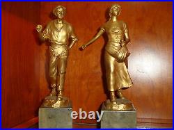 Schmidt Felling Matching Bronzes Set of 2. 10 High Perfect condition. ORIGINAL