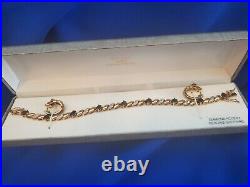 Set 18K gold over silver Genuine Sapphire & diamond accent bracelet & earrings