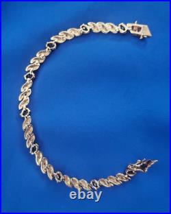 Set 18K gold over silver Genuine Sapphire & diamond accent bracelet & earrings