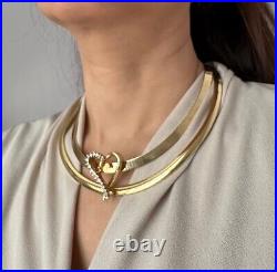 Set Of 2 Italian 18K Solid Gold Omega Necklaces 96.2 grams total