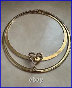 Set Of 2 Italian 18K Solid Gold Omega Necklaces 96.2 grams total