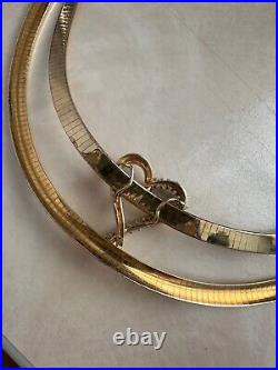 Set Of 2 Italian 18K Solid Gold Omega Necklaces 96.2 grams total