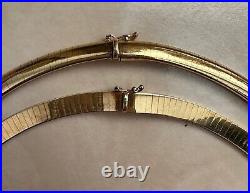 Set Of 2 Italian 18K Solid Gold Omega Necklaces 96.2 grams total