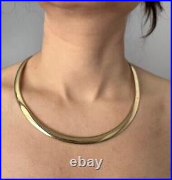 Set Of 2 Italian 18K Solid Gold Omega Necklaces 96.2 grams total