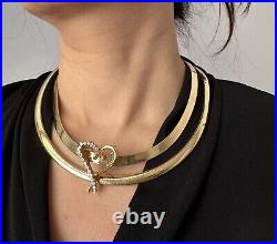 Set Of 2 Italian 18K Solid Gold Omega Necklaces 96.2 grams total