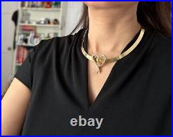 Set Of 2 Italian 18K Solid Gold Omega Necklaces 96.2 grams total