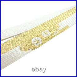 Set Of 3 Obi-Jime, Korai-Gumi Gold Thread, Spring, Autumn, Winter, Pure Silk, Ja