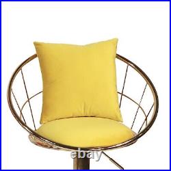 Set of 2 velvet bar chair, pure gold plated, unique design, Grey