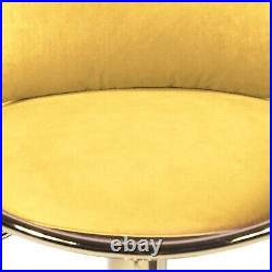 Set of 2 velvet bar chair, pure gold plated, unique design, Grey