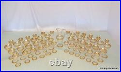 Set of 48 glasses decanter crystal stamped Saint LouisThistle Gold model PERFECT