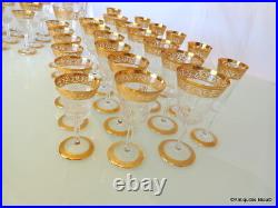 Set of 48 glasses decanter crystal stamped Saint LouisThistle Gold model PERFECT