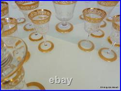 Set of 48 glasses decanter crystal stamped Saint LouisThistle Gold model PERFECT