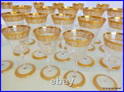 Set of 48 glasses decanter crystal stamped Saint LouisThistle Gold model PERFECT