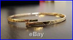 Set of 7 Brand New Pure 14K Gold Bangle bracelets. 6.7 inches Petite 2.5 mm wide