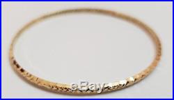 Set of 7 Brand New Pure 14K Gold Bangle bracelets. 7 inches Petite. 2.5 mm wide