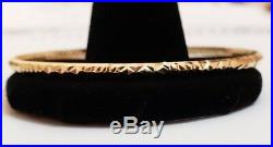Set of 7 Brand New Pure 14K Gold Bangle bracelets. 7 inches Petite. 2.5 mm wide