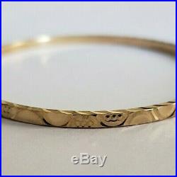 Set of 7 Brand New Pure 14K Gold Bangle bracelets. 7 inches long. 3 mm wide