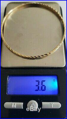 Set of 7 Brand New Pure 14K Gold Bangle bracelets. 7 inches long. 3 mm wide