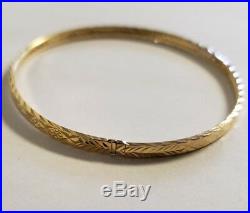 Set of 7 Brand New Pure 14k gold Bangle bracelet. 7 inch long. 3.5 mm wide