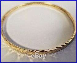 Set of 7 Brand New Pure 14k gold Bangle bracelet. 7 inch long. 3.5 mm wide