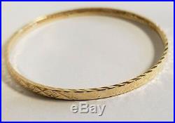 Set of 7 Brand New Pure 14k gold Bangle bracelet. 7 inch long. 3.5 mm wide