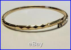 Set of 7 Brand New Pure 14k gold Bangle bracelets 6.7 in long Petite. 3 mm wide