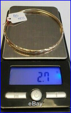 Set of 7 Brand New Pure 14k gold Bangle bracelets 6.7 in long Petite. 3 mm wide