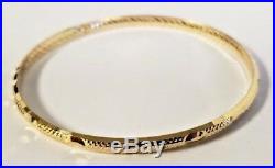 Set of 7 Brand New Pure 14k gold Bangle bracelets. 7 inch long. 3.5 mm wide