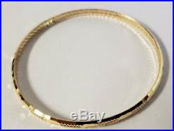 Set of 7 Brand New Pure 14k gold Bangle bracelets. 7 inch long. 3.5 mm wide