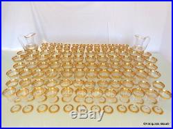 Set of 96 glasses decanter crystal stamped Saint LouisThistle Gold model PERFECT