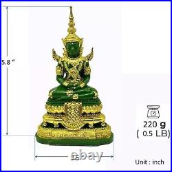 Set3 Season Emerald Buddha Statue Meditation Pure Gold Decor Thai Amulet #18027