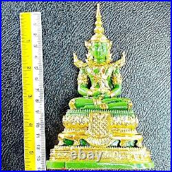 Set3 Season Emerald Buddha Statue Meditation Pure Gold Decor Thai Amulet #18027