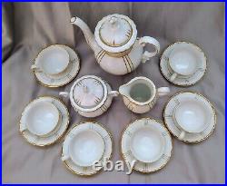 Seyei Fine China 17 pc. Tea Set in Pure White with 24K Gold Accents